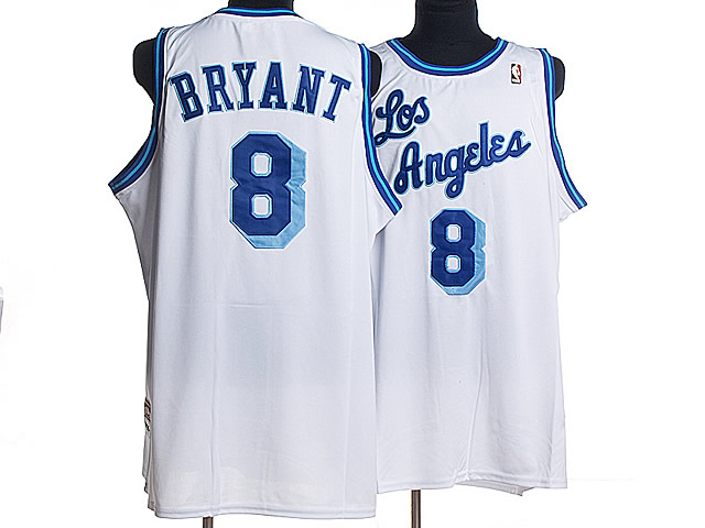 NBA Los Angeles Lakers 8 Kobe Bryant White Authentic Throwback Jersey